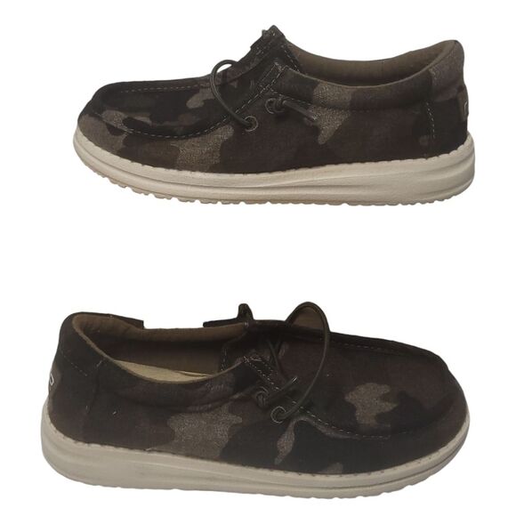 Hey Dude Wally Linen Camo Youth size 13 - Picture 2 of 10